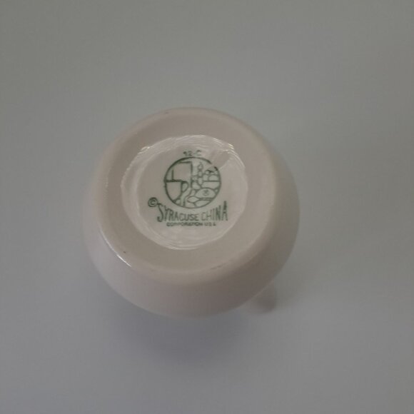 Syracuse China Dewitt Clinton Creamer Milk Pitcher Flowers White Vintage - Picture 9 of 10
